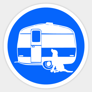 ALL YOU NEED A DOG A CARAVAN BLUE Sticker